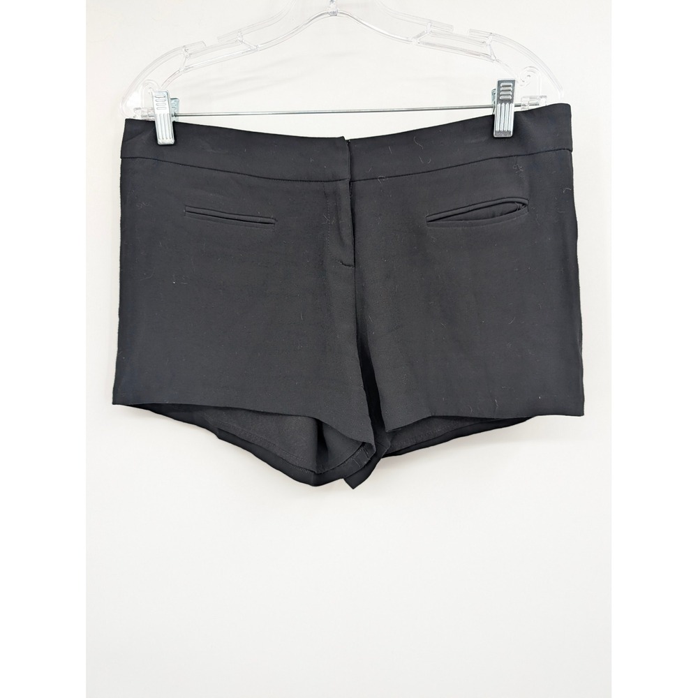 ALEXIS Black High Waisted Fitted Mini Shorts Size Large Viscose Stretch